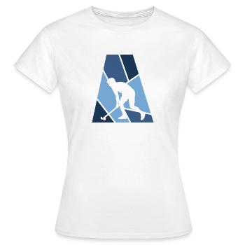 Bâton de hockey sur gazon - T-shirt Femme - blanc - Devant - AI Model Female 172 dark (172cm)