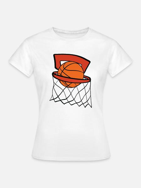 Basketball mit Basketballkorb - Frauen T-Shirt - Weiß