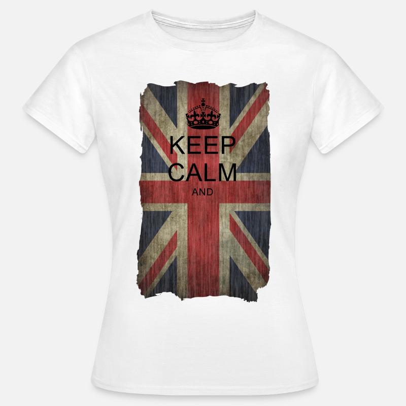 Keep Calm auf Union Jack + dein Text - Women's T-Shirt - white