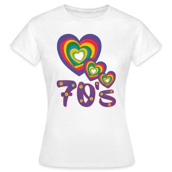 Love love love the 70's - Women's T-Shirt - white - Front - AI Model Female 172 dark (172cm)