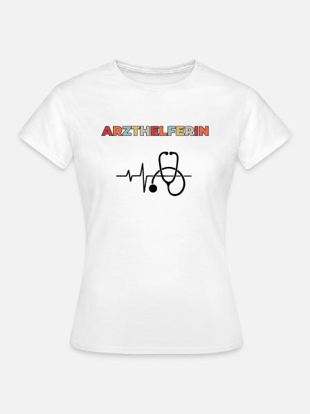 Arzthelferin Retro Vintage lustiges Geschenk - Frauen T-Shirt - Weiß