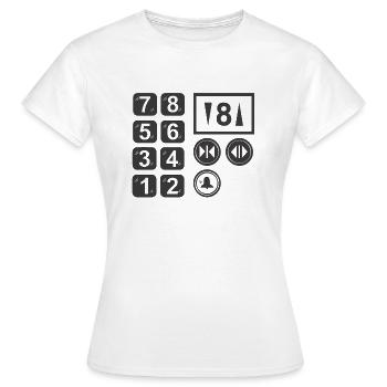 Elevator Buttons - Women's T-Shirt - white - Front - AI Model Female 172 dark (172cm)