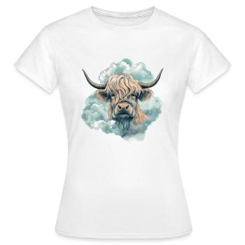 Paysage rustique de vaches écossaises des Highlands et - T-shirt Femme - blanc - Devant - AI Model Female 172 dark (172cm)