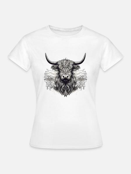 Rustikale Schottische Hochlandkuhlandschaft Und - Frauen T-Shirt - Weiß