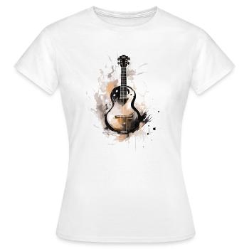 Acoustic Essence – Symphonie de guitare aquarelle - T-shirt Femme - blanc - Devant - AI Model Female 172 dark (172cm)