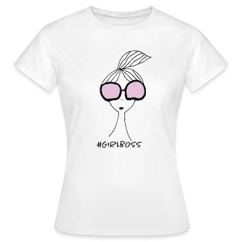 Girlboss Girl Power woman Hashtag Boss Woman - Women's T-Shirt - white - Front - AI Model Female 172 dark (172cm)