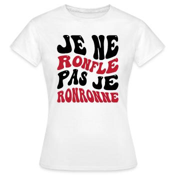 Je ne ronfle pas je ronronne - T-shirt Femme - blanc - Devant - AI Model Female 172 dark (172cm)