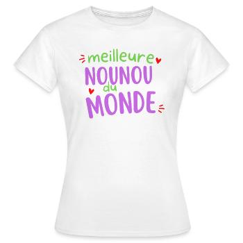 Meilleure Nounou Dun monde Cadeau Femme - T-shirt Femme - blanc - Devant - AI Model Female 172 dark (172cm)