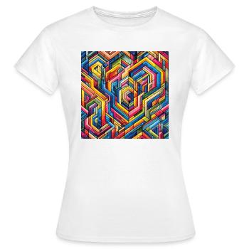 Labyrinthe coloré Art géométrique du labyrinthe - T-shirt Femme - blanc - Devant - AI Model Female 172 dark (172cm)