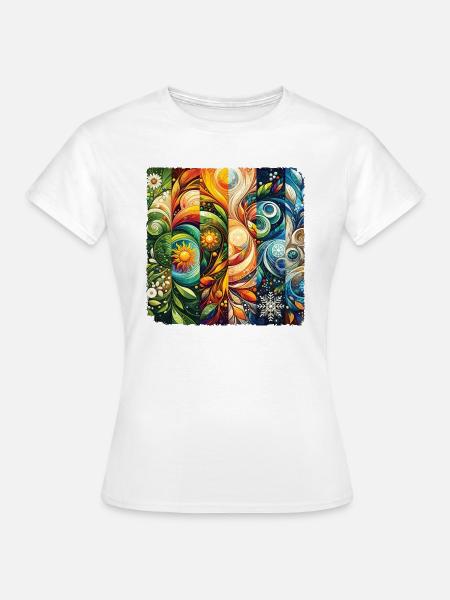 Alle Jahreszeiten Frühling Sommer Herbst Winter - Frauen T-Shirt - Weiß