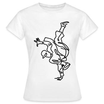 Breakdance Junge Zeichnung - Frauen T-Shirt - Weiß - Vorne - AI Model Female 172 dark (172cm)
