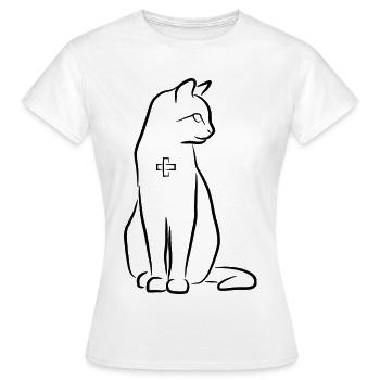 Cat First Aid - Women's T-Shirt - white - Front - AI Model Female 172 dark (172cm)