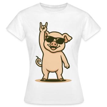 Jupe de cochon avec style - T-shirt Femme - blanc - Devant - AI Model Female 172 dark (172cm)