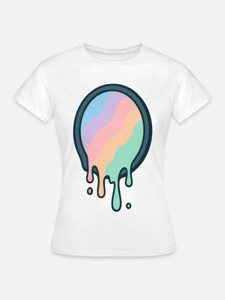 Geschmolzener Pastell-Regenbogen - Frauen T-Shirt - Weiß