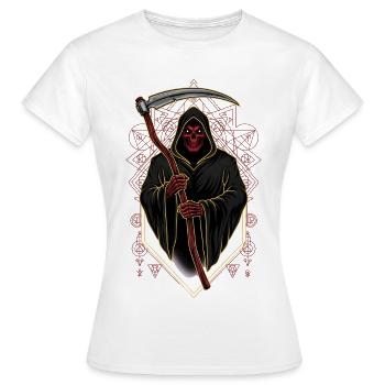 Masque de Démon Démoniaque, Fantasy de Mort, Satan Halloween - T-shirt Femme - blanc - Devant - AI Model Female 172 dark (172cm)