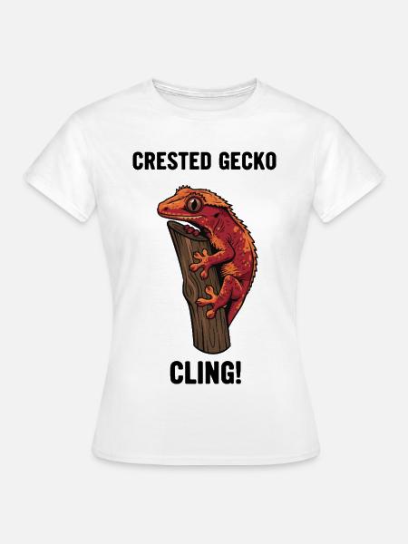 Gecko-Kreta-Kamm-Echsenzweig - Frauen T-Shirt - Weiß