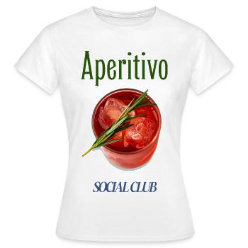Sommer Shirt – Aperitivo Social Club - Frauen T-Shirt - Weiß - Vorne - AI Model Female 172 dark (172cm)
