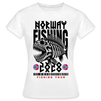 Norway Fishing 2028 - Women's T-Shirt - white - Front - AI Model Female 172 dark (172cm)