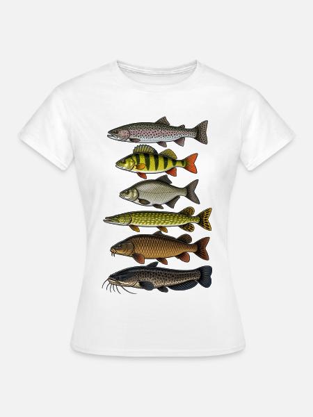 Fischarten Angler Design Fische angeln - Frauen T-Shirt - Weiß