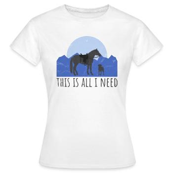 Hund und Pferd - Westernreiter - Frauen T-Shirt - Weiß - Vorne - AI Model Female 172 dark (172cm)