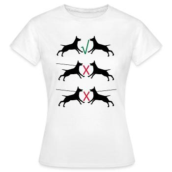 Les chiens en laisse - T-shirt Femme - blanc - Devant - AI Model Female 172 dark (172cm)