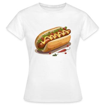 Hot-dog - T-shirt Femme - blanc - Devant - AI Model Female 172 dark (172cm)