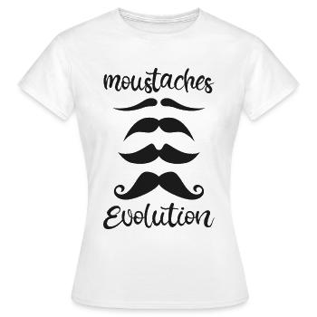 moustache évolution - T-shirt Femme - blanc - Devant - AI Model Female 172 dark (172cm)