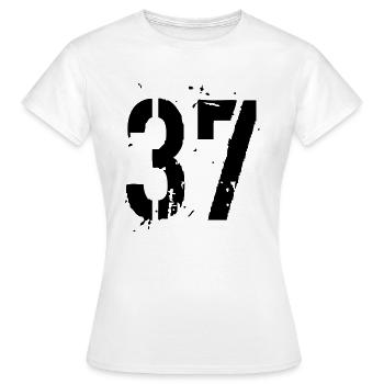 37 Nombre 37 - T-shirt Femme - blanc - Devant - AI Model Female 172 dark (172cm)