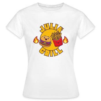 Julias Grill - Frauen T-Shirt - Weiß - Vorne - AI Model Female 172 dark (172cm)