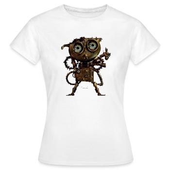 Steampunk Robby - Frauen T-Shirt - Weiß - Vorne - AI Model Female 172 dark (172cm)