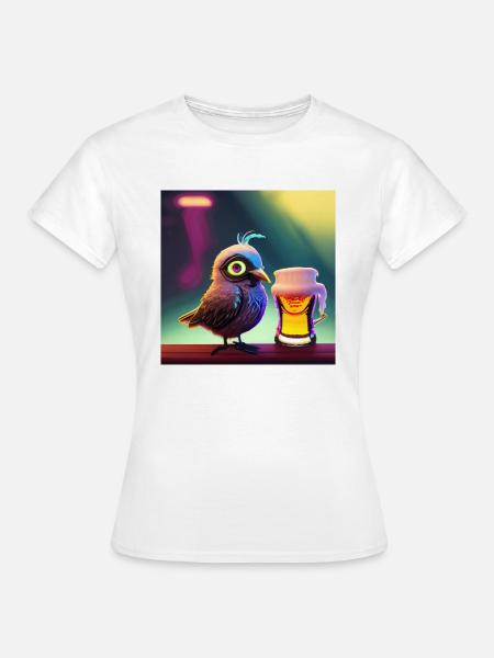 mit einem Bier - Frauen T-Shirt - Weiß