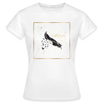 La vie est belle - T-shirt Femme - blanc - Devant - AI Model Female 172 dark (172cm)