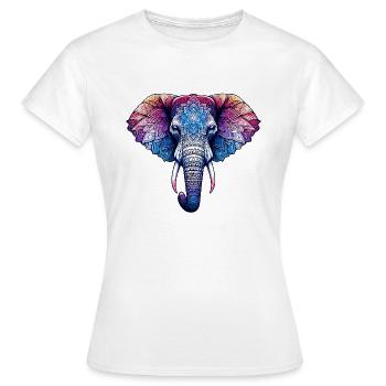 Mandala éléphant mystique - T-shirt Femme - blanc - Devant - AI Model Female 172 dark (172cm)