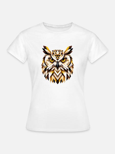 Abstrakte geometrische Eule - Farbgestaltung - Frauen T-Shirt - Weiß