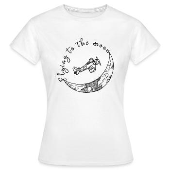 S’envoler vers la Lune - T-shirt Femme - blanc - Devant - AI Model Female 172 dark (172cm)