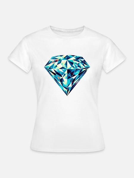 Geometrische Brillanz: Lebendiges Diamantdesign - Frauen T-Shirt - Weiß