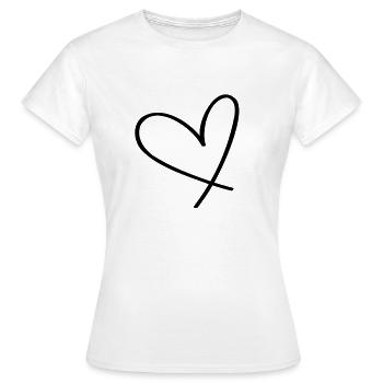 Coeur Noir - T-shirt Femme - blanc - Devant - AI Model Female 172 dark (172cm)