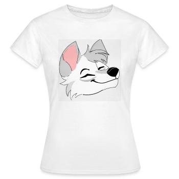 Glücklicher Wolf mit geschlossen Augen. - Frauen T-Shirt - Weiß - Vorne - AI Model Female 172 dark (172cm)