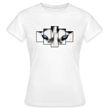 Husky close up eyes - Nahaufnahme - Women's T-Shirt - white - Front - AI Model Female 172 dark (172cm)