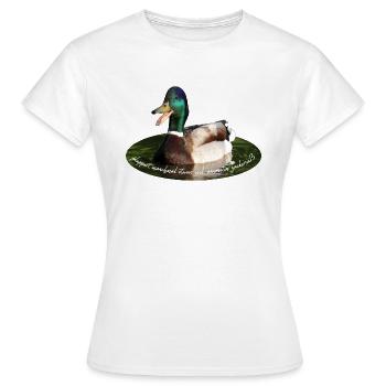 Plappermaul labern schnattern Ente - Frauen T-Shirt - Weiß - Vorne - AI Model Female 172 dark (172cm)