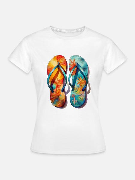 Flip-Flops passend zum Sommer - Frauen T-Shirt - Weiß