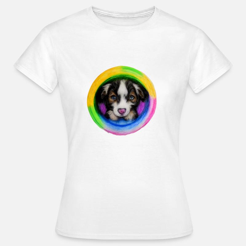Rainbow Dog Australian Shepherd - Women's T-Shirt - white
