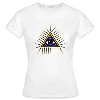 Illuminati Geschenk Idee - Frauen T-Shirt - Weiß - Vorne - AI Model Female 172 dark (172cm)