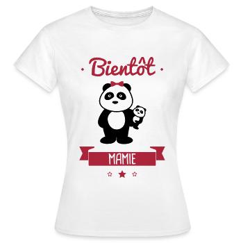 Bientôt Mamie Future grand-mère - T-shirt Femme - blanc - Devant - AI Model Female 172 dark (172cm)