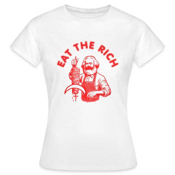 Eat the rich - Karl Marx Eat Döner Kebab Rich - Frauen T-Shirt - Weiß - Vorne - AI Model Female 172 dark (172cm)