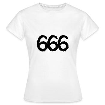Symbole du numéro 666 - T-shirt Femme - blanc - Devant - AI Model Female 172 dark (172cm)