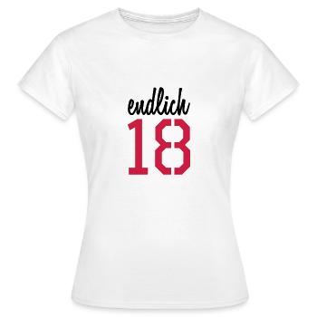 Endlich achtzehn Jahre Volljährig - Frauen T-Shirt - Weiß - Vorne - AI Model Female 172 dark (172cm)