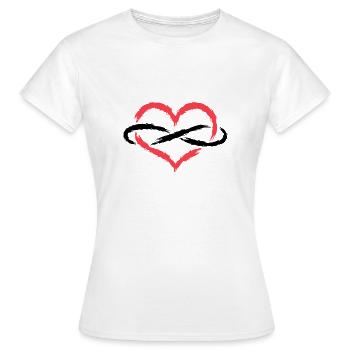 Herz Symbol Unendlich Endlos Liebe - Frauen T-Shirt - Weiß - Vorne - AI Model Female 172 dark (172cm)
