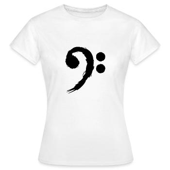 Bass musikalische Symbole - Frauen T-Shirt - Weiß - Vorne - AI Model Female 172 dark (172cm)