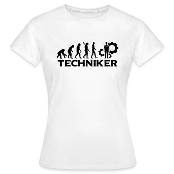 Evolution Techniker Technik bt - Frauen T-Shirt - Weiß - Vorne - AI Model Female 172 dark (172cm)